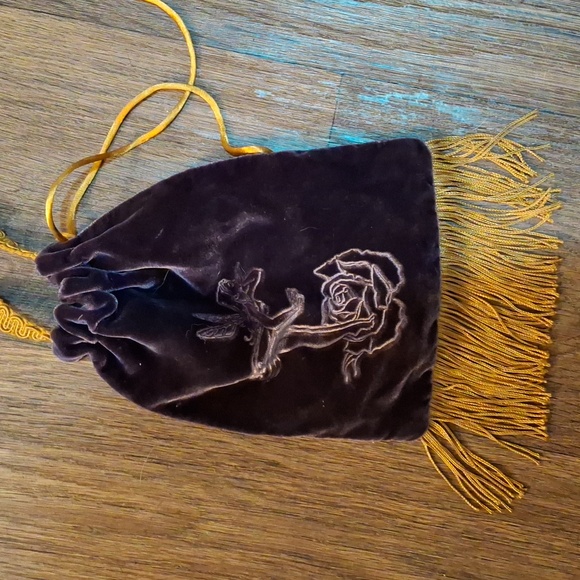 Vintage Handmade Purple Velvet Fairy Tassel Pouch Bag. - Picture 15 of 16